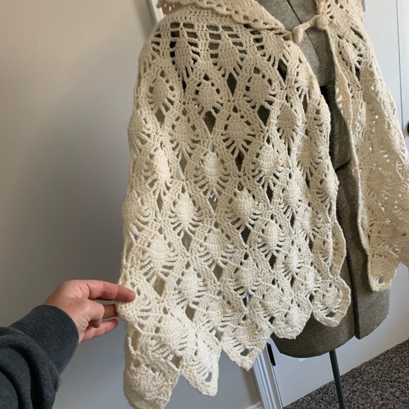OSFM crochet poncho Hippie Boho - Picture 2 of 7